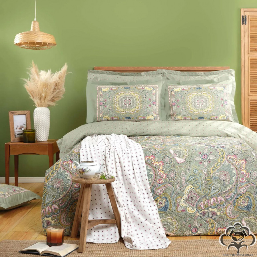 nabor-postelnoe-bele-s-pokryvalom-pike-karaca-home-manas-yesil-zelenyj-summer-set-evro