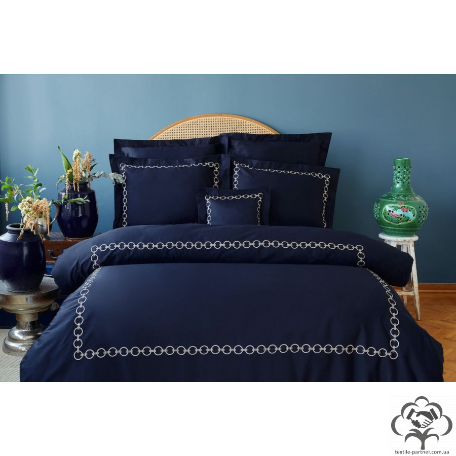 postelnoe-bele-miecasa-satin-circle-lacivert-bej-sinij-bezhevyj-king-size